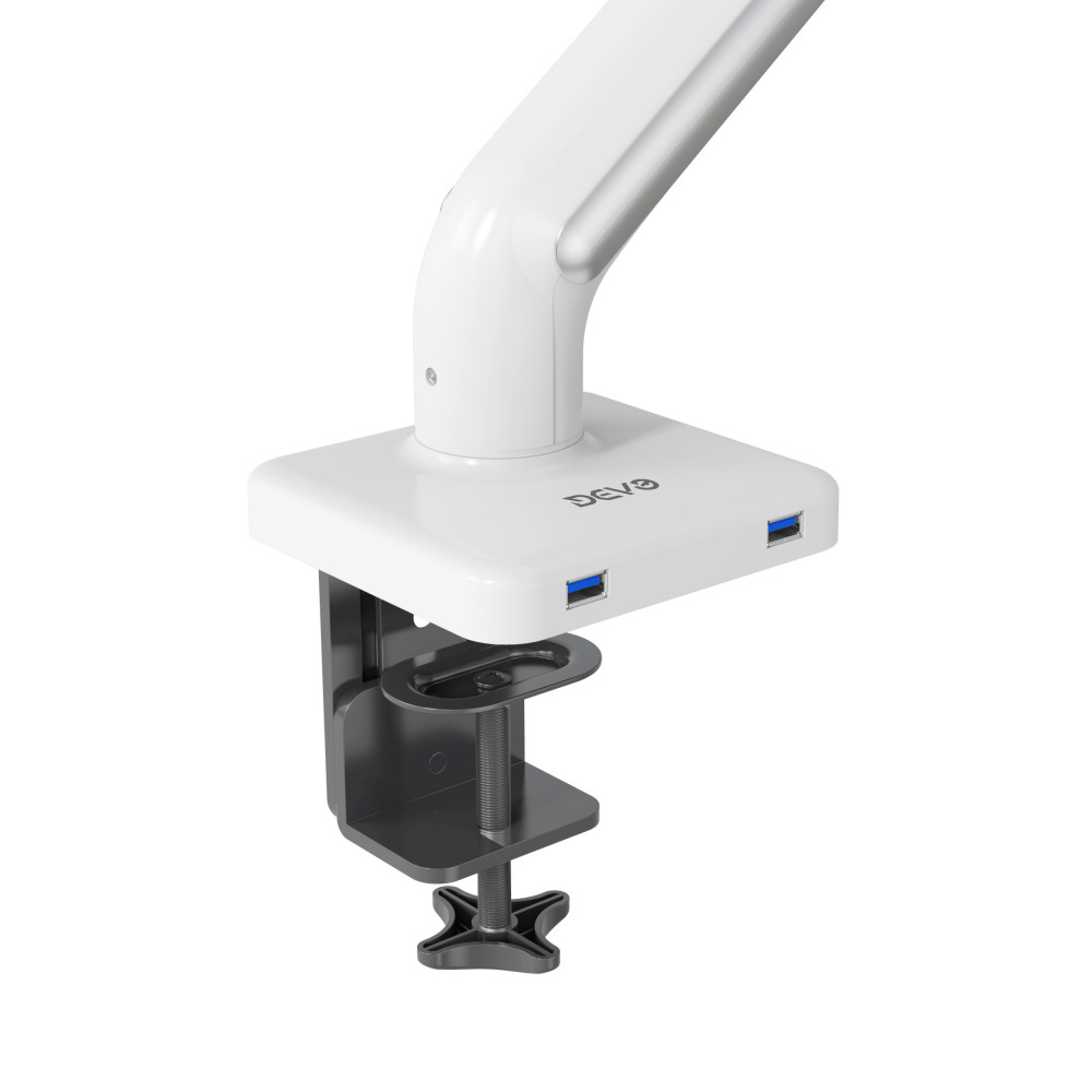Devo Gaming Monitor Arm 1 Monitor V2 White Silver